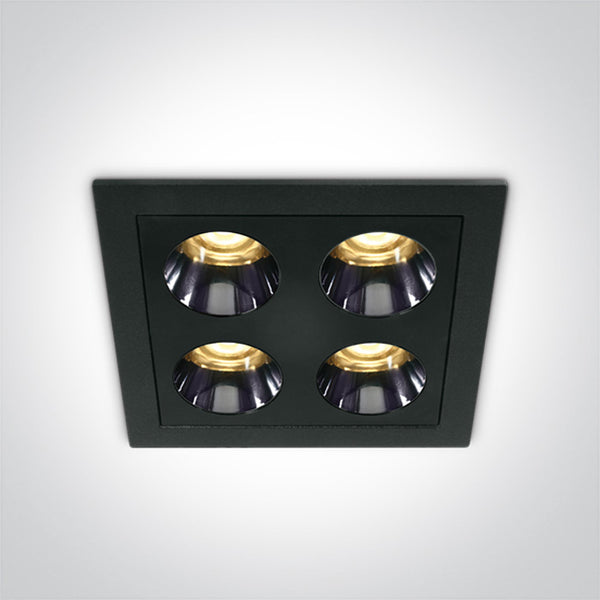 One Light 50110H/B/W BLACK RECESSED LED 10W WW IP20 38deg 230V DARK LIGHT