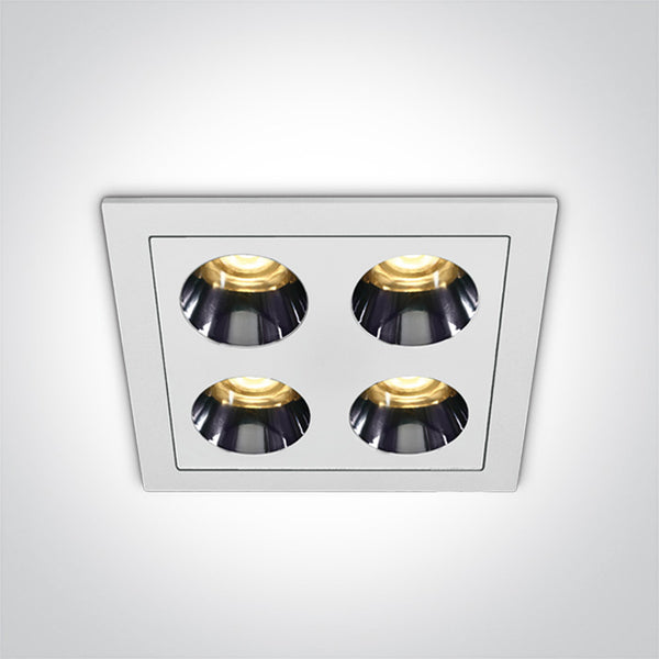 One Light 50110H/W/W WHITE RECESSED LED 10W WW IP20 38deg 230V DARK LIGHT