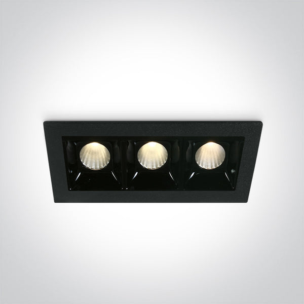 One Light 50302B/B/W BLACK LED 3x2W WW 30deg IP20 700mA DIMMABLE