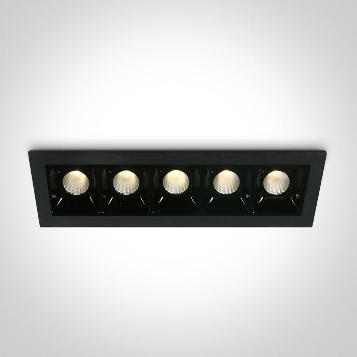 One Light 50502B/B/W BLACK LED 5x2W WW 30deg IP20 700mA DIMMABLE