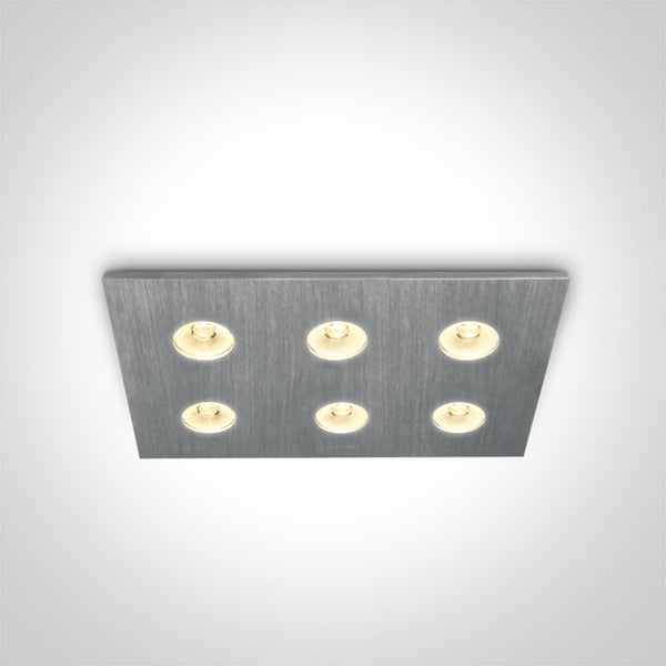 One Light 50601L/D/35 ALUMINIUM LED DAYL 6x1w 35d