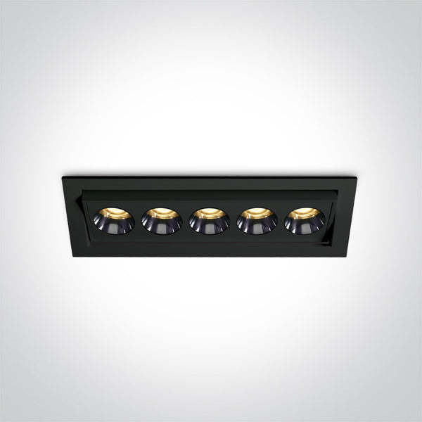 One Light 51012H/B/W BLACK RECESSED LED 12W WW IP20 38deg 230V ADJUSTABLE DARK LIGHT