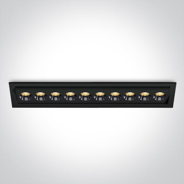 One Light 51024H/B/W BLACK RECESSED LED 24W WW IP20 38deg 230V ADJUSTABLE DARK LIGHT