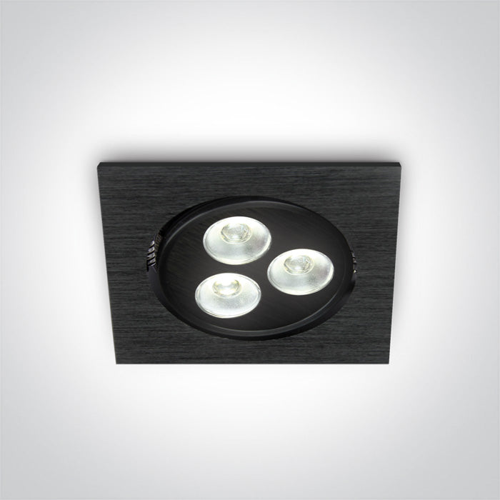 One Light 51103LB/D/35 BLACK LED DAYL 3x1w 35d
