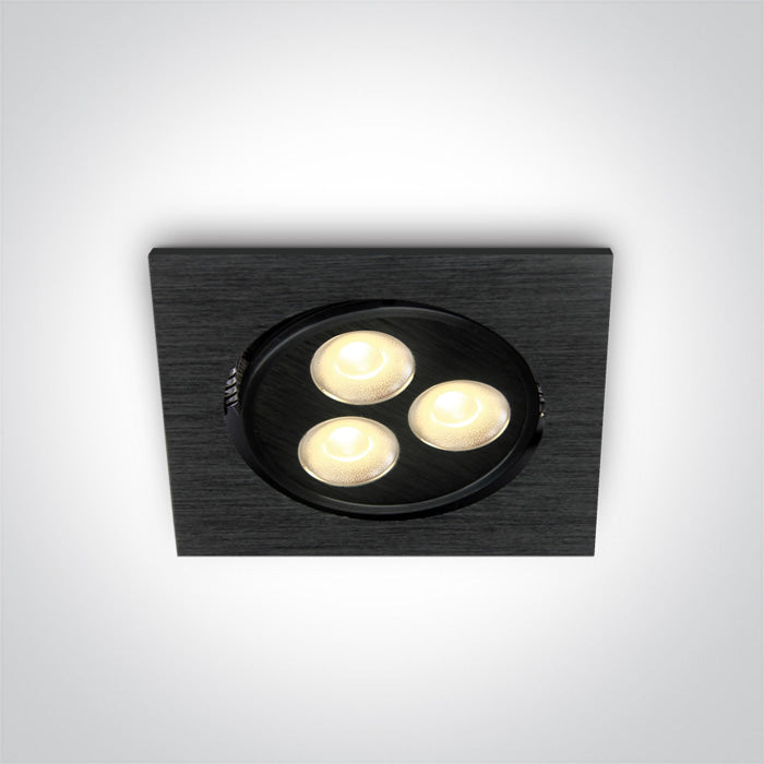 One Light 51103LB/W/35 BLACK LED WARMW 3x1w 35d