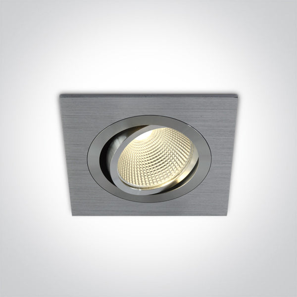 One Light 51112/AL/W ALUMINIUM COB LED 12w WW 700mA 38deg IP20 ADJUSTABLE