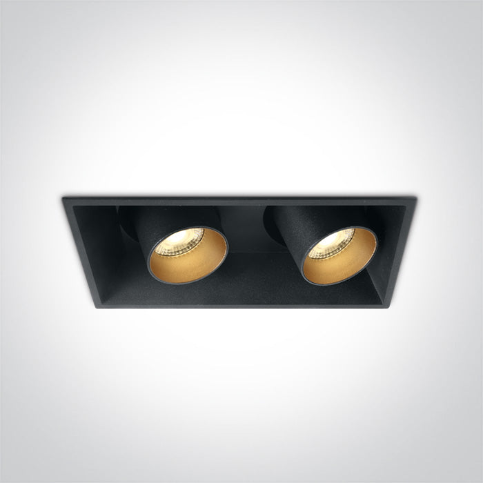 One Light 51211C/B/W BLACK COB 2x11W WW IP20 38deg 230V ADJUSTABLE DARK LIGHT