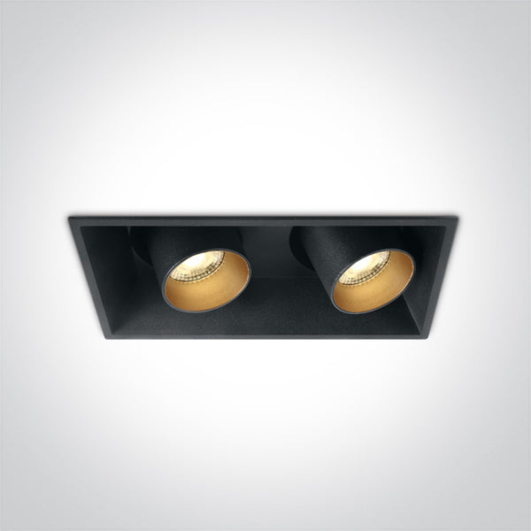 One Light 51211C/B/W BLACK COB 2x11W WW IP20 38deg 230V ADJUSTABLE DARK LIGHT
