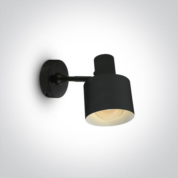 One Light 60118/B BLACK WALL LIGHT 10W E27 100-240v