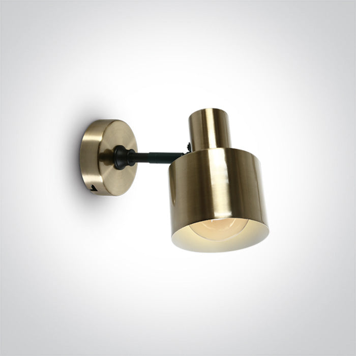 One Light 60118/BBS BRUSHED BRASS WALL LIGHT 10W E27 100-240v