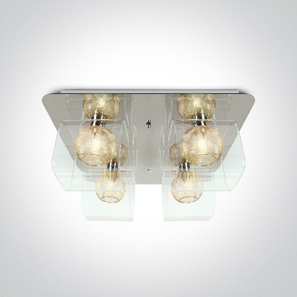One Light 60178B/C CHROME CEILING LIGHT 4x9W G9 100-240V