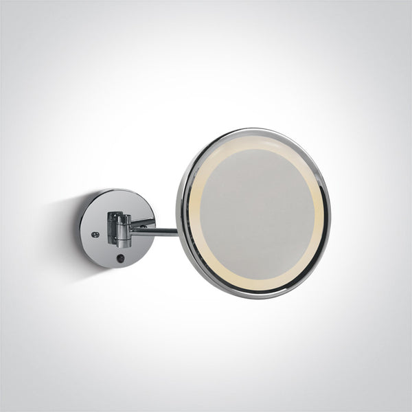 One Light 60204/C LED CHROME MIRROR + SWITCH 7w CW IP44 100-240v