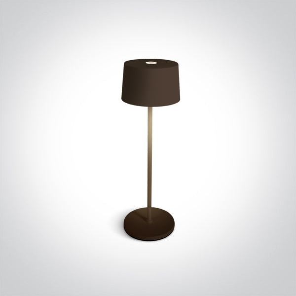 One Light 61082A/BR BROWN LED 3,3W WW TABLE LAMP RECHARGEABLE USB SOCKET IP65 DIMMABLE