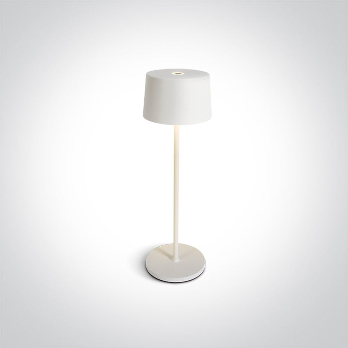 One Light 61082A/W WHITE LED 3,3W WW TABLE LAMP RECHARGEABLE USB SOCKET IP65 DIMMABLE