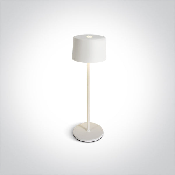 One Light 61082A/W WHITE LED 3,3W WW TABLE LAMP RECHARGEABLE USB SOCKET IP65 DIMMABLE