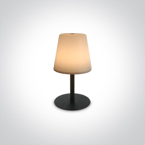 One Light 61084/B BLACK LED 2W WW TABLE LAMP RECHARGEABLE USB IP44 3 STEP DIMMABLE