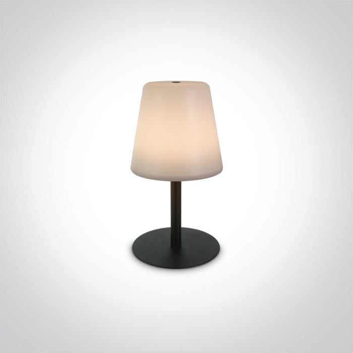 One Light 61084/B BLACK LED 2W WW TABLE LAMP RECHARGEABLE USB IP44 3 STEP DIMMABLE