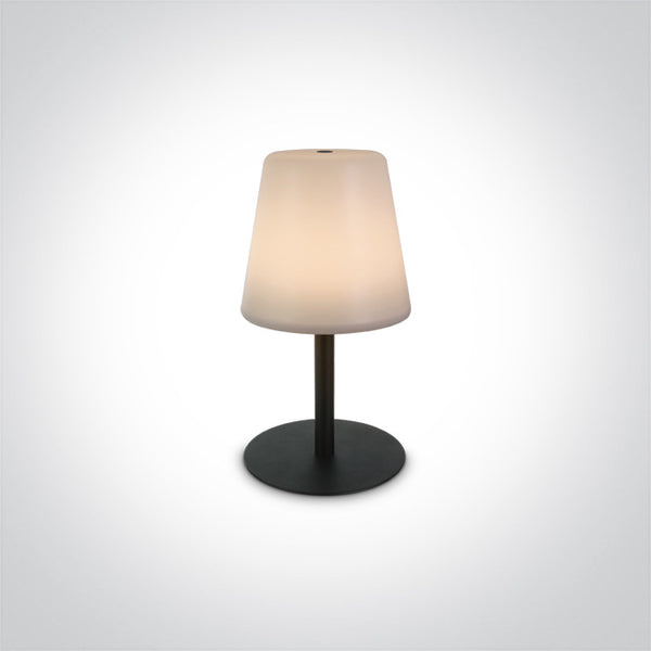 One Light 61084/B BLACK LED 2W WW TABLE LAMP RECHARGEABLE USB IP44 3 STEP DIMMABLE