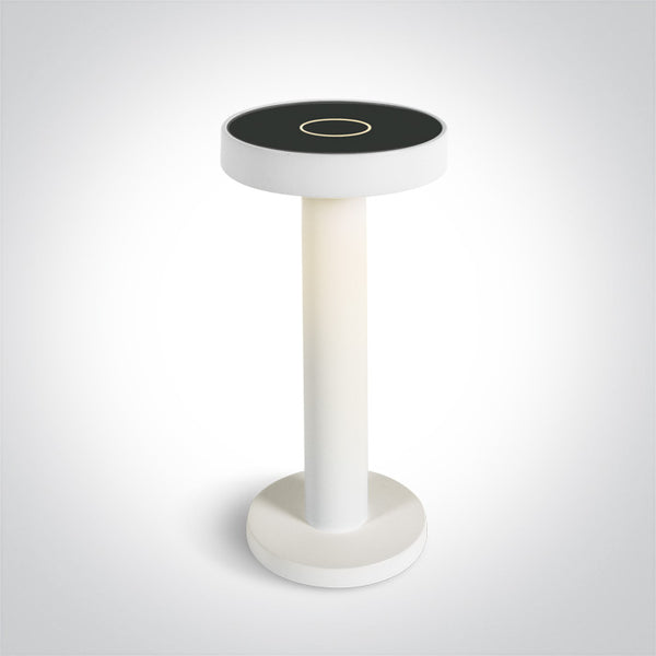 One Light 61092/W WHITE LED 2,5W TABLE LAMP RECHARGEABLE USB SOCKET IP65 DIMMABLE