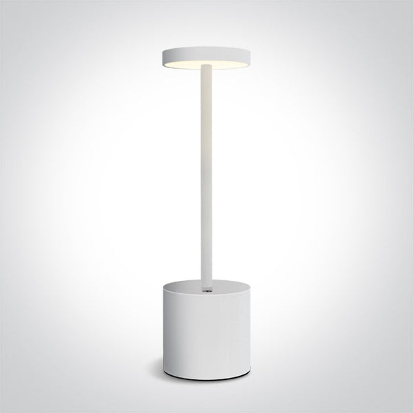 One Light 61100/W WHITE TABLE LAMP 3W WW IP54 USB RECHARGEABLE DIMMABLE