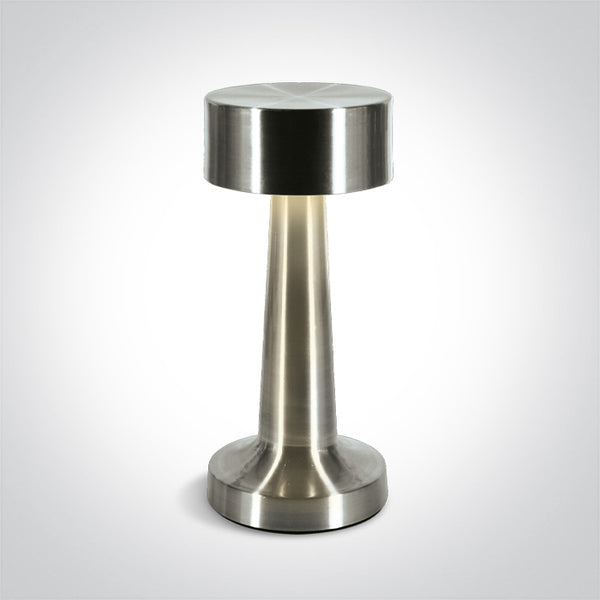 One Light 61102/AL ALUMINIUM TABLE LAMP 3W WW IP54 USB RECHARGEABLE DIMMABLE
