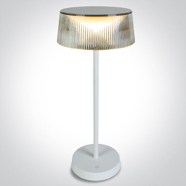 One Light 61106/W/W WHITE TABLE LAMP 2w WW IP44 USB RECHARGEABLE DIMMABLE