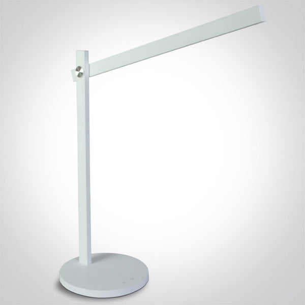 One Light 61108/W/V WHITE TABLE LAMP LED 5,5W CCTV DIMMABLE 230V EU PLUG