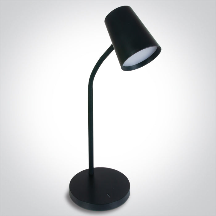 One Light 61110/B/W BLACK TABLE LAMP LED 5W WW DIMMABLE 230V EU PLUG