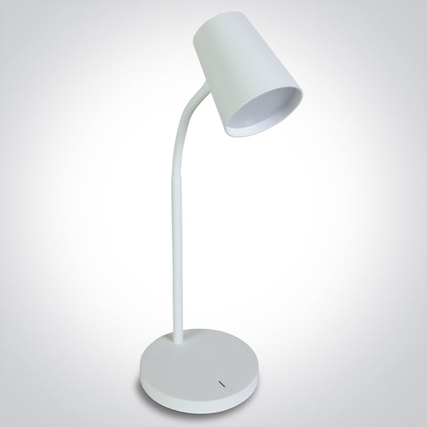 One Light 61110/W/W WHITE TABLE LAMP LED 5W WW DIMMABLE 230V EU PLUG