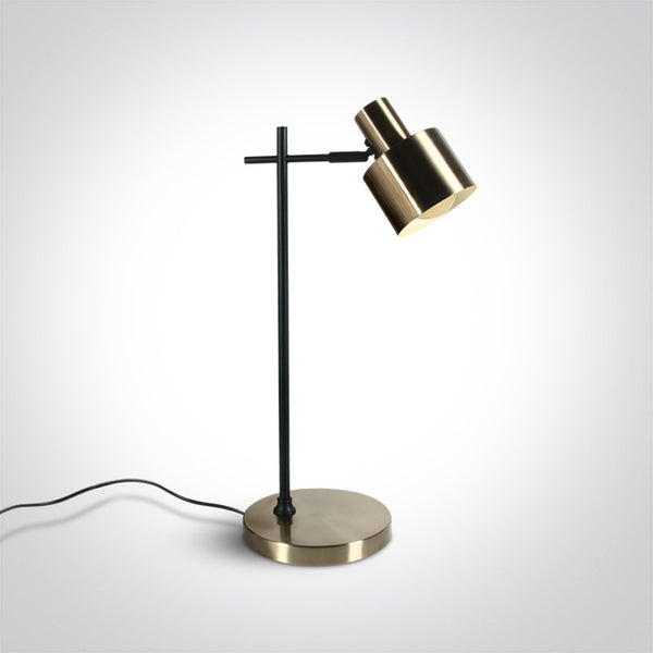 One Light 61116A/BBS BRUSHED BRASS TABLE LAMP 10W E27 100-240v