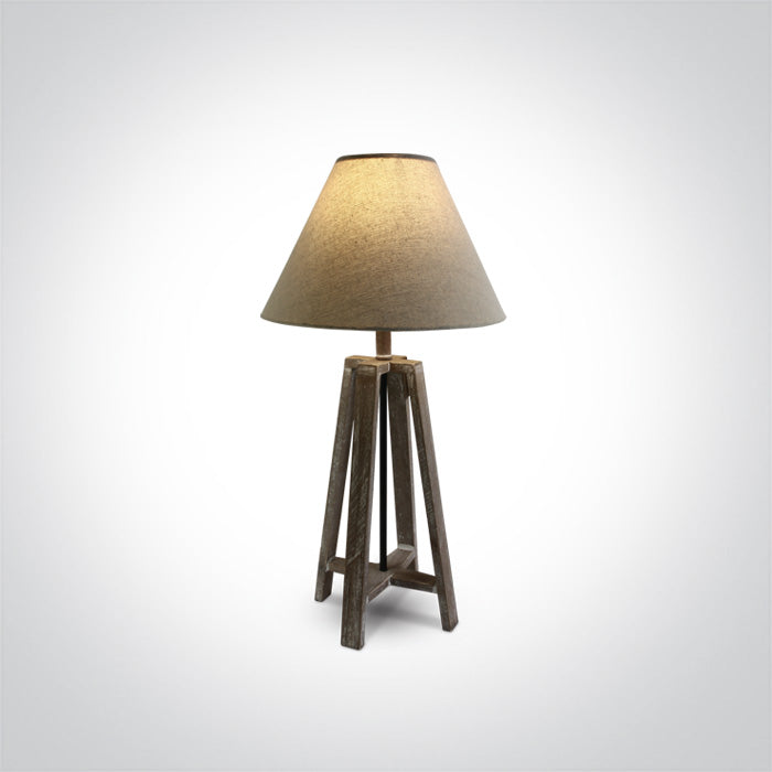 One Light 61118 WOOD TABLE LAMP 12W E27