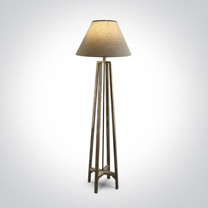 One Light 61118A WOOD FLOOR LAMP 12W E27