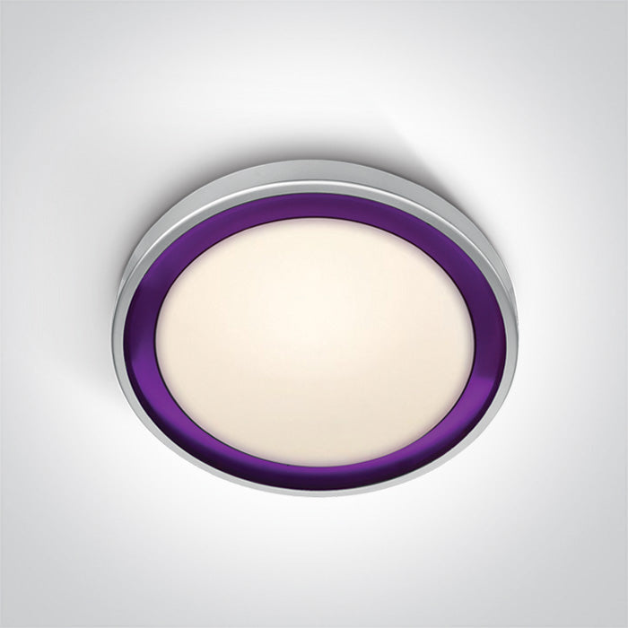 One Light 62010A/G/V GREY LED 31W VIOLET RINGPLAFO  230v
