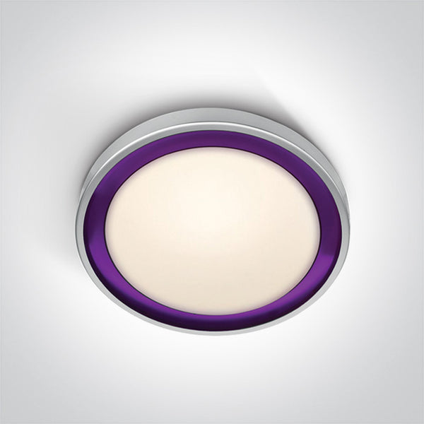 One Light 62010A/G/V GREY LED 31W VIOLET RINGPLAFO  230v