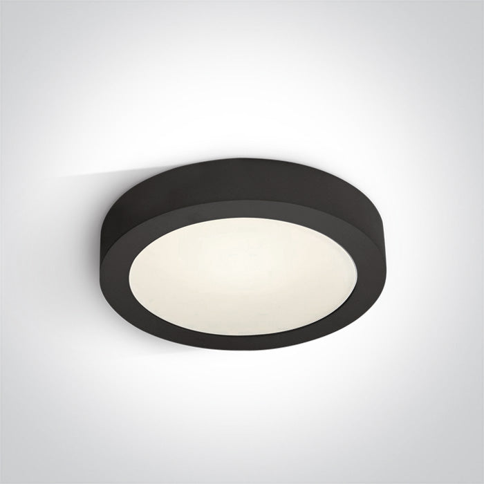 One Light 62115F/B/C BLACK PLAFO LED 16w CW IP40 230v