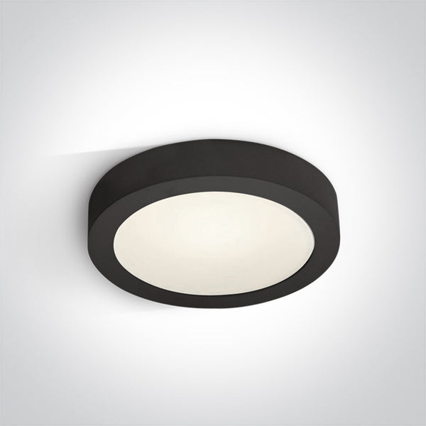 One Light 62115F/B/C BLACK PLAFO LED 16w CW IP40 230v