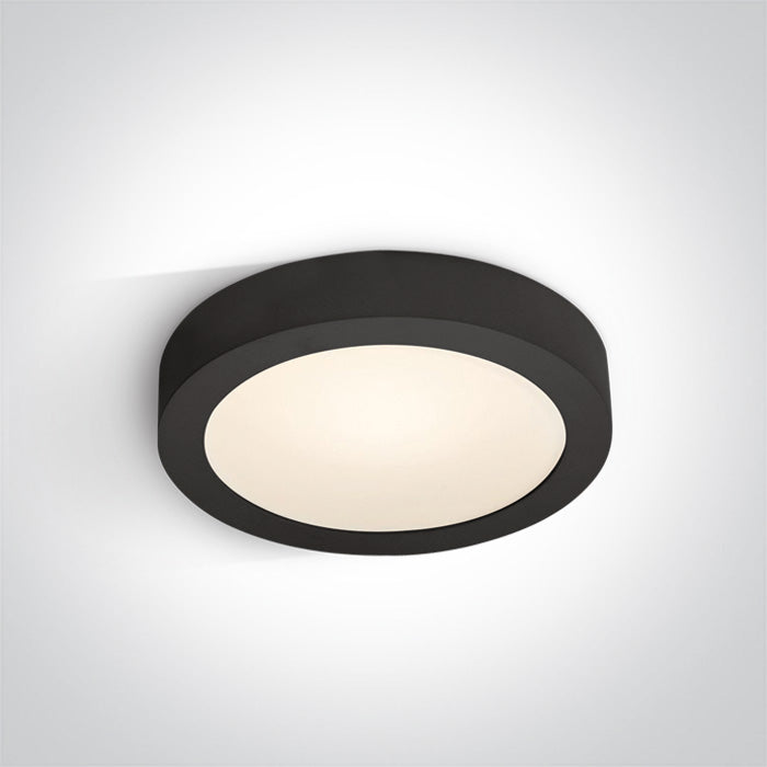 One Light 62115F/B/W BLACK PLAFO LED 16w WW IP40 230v