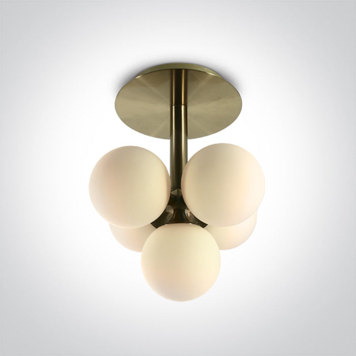 One Light 62116A/BBS BRUSHED BRASS CEILING LIGHT 5x9w G9 100-240v