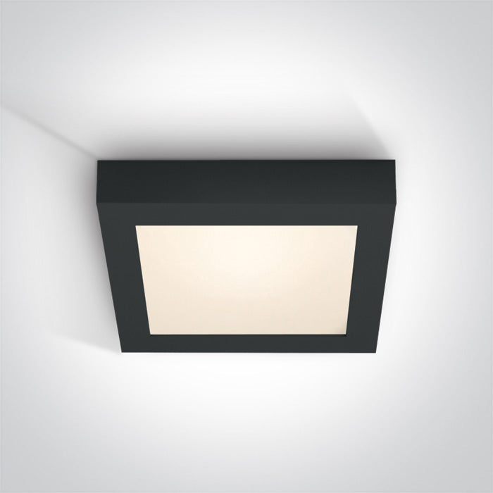 One Light 62122F/B/W BLACK PLAFO LED 22w WW IP40 230v
