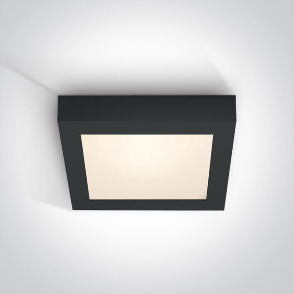 One Light 62122F/B/W BLACK PLAFO LED 22w WW IP40 230v