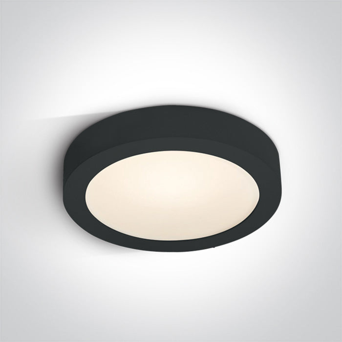 One Light 62130F/B/W BLACK PLAFO LED 30w WW IP40 230v