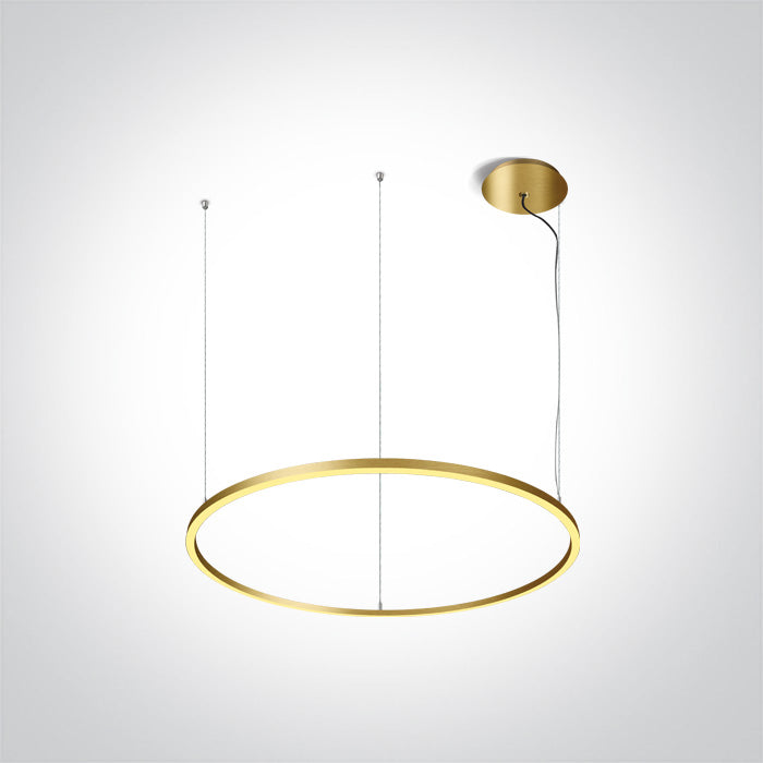 One Light 62156C/BBS/W BRUSHED BRASS PENDANT 65W WW IP20 230V