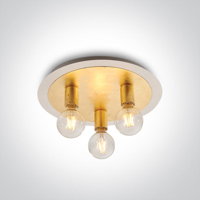 One Light 62172B/BS BRASS CEILING LIGHT 3x12w E27 100-240v