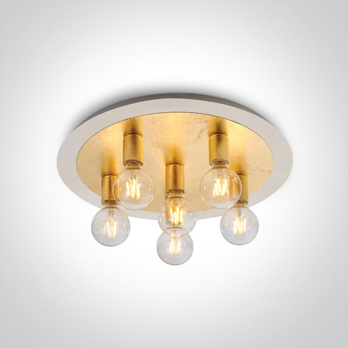One Light 62172C/BS BRASS CEILING LIGHT 6x12w E27 100-240v