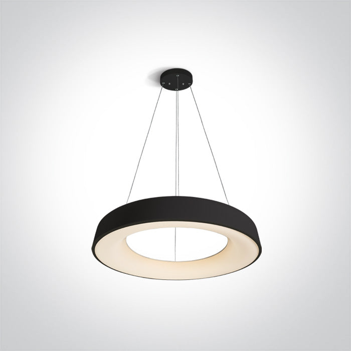 One Light 62180NB/B/W BLACK PENDANT LED 80W WW IP20 230V