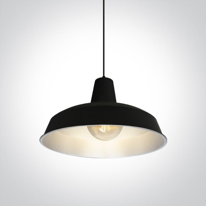 One Light 63020/B/G BLACK E27 20W SILVER REFLECTOR
