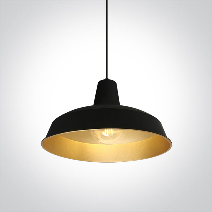 One Light 63020/B/BS BLACK E27 20W BRASS REFLECTOR