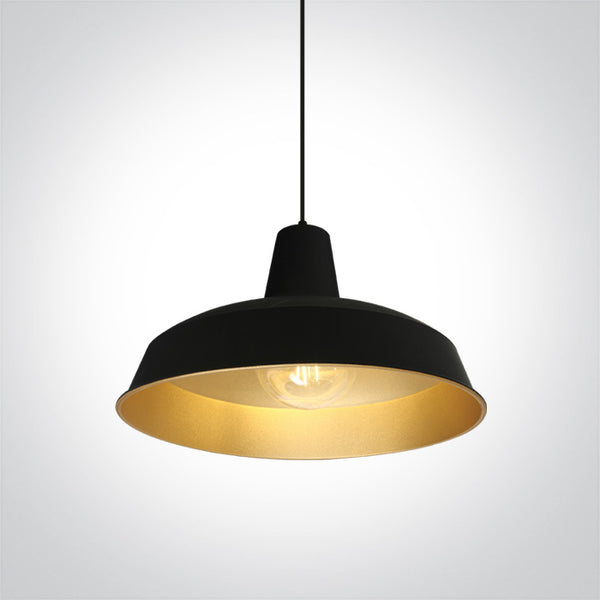 One Light 63020/B/BS BLACK E27 20W BRASS REFLECTOR