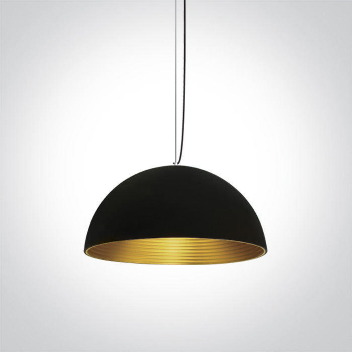 One Light 63022/B/BS BLACK E27 20W BRASS REFLECTOR