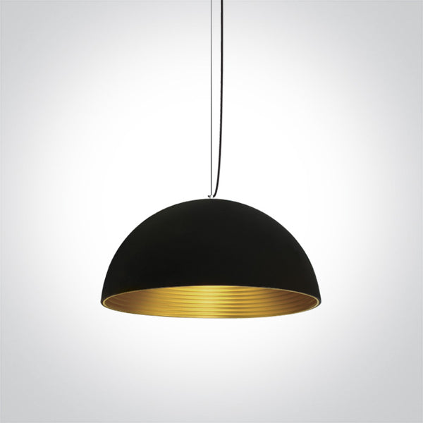 One Light 63022/B/BS BLACK E27 20W BRASS REFLECTOR